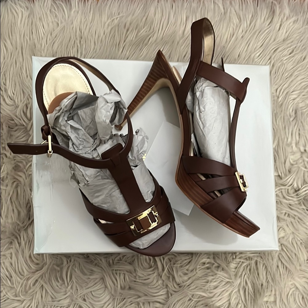Marc Fisher Brown Heels with Adjustable Straps